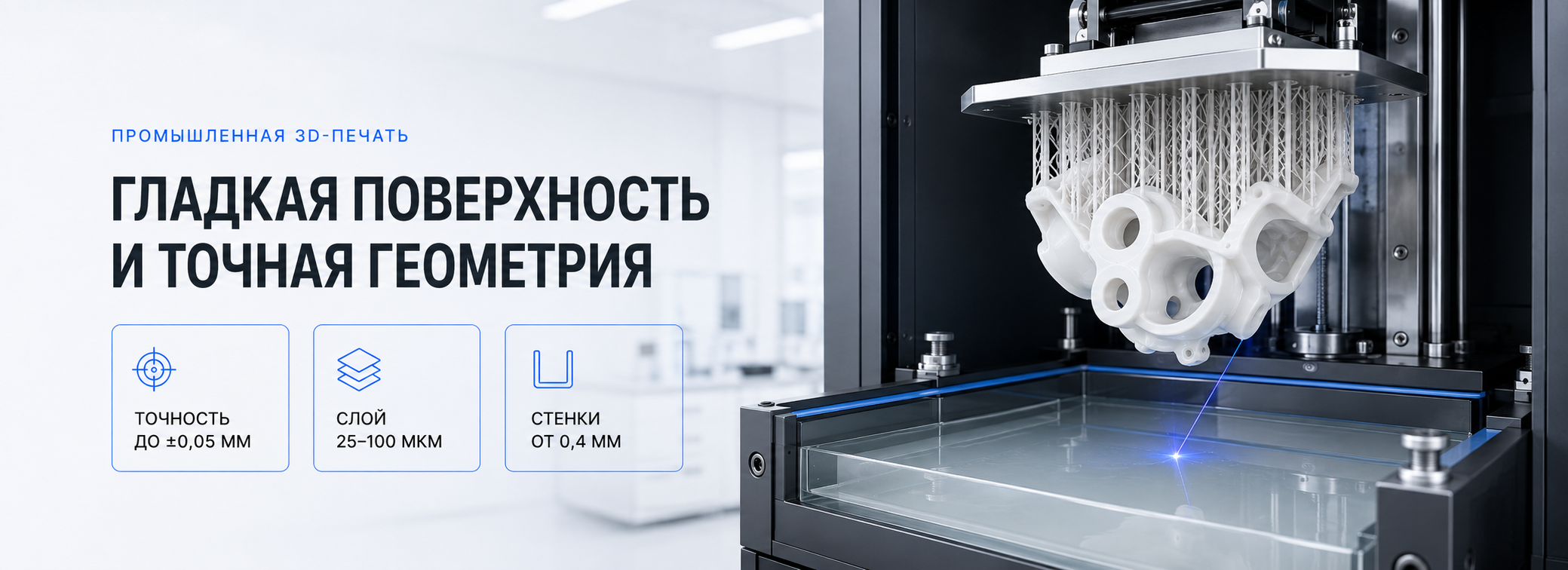 SLA 3D печать фотополлимерами на заказ в Москве